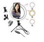 Imagem de Mini Tripe Iluminador Ring Light 20cm com Suporte Celular Universal Selfie Youtuber Gravação