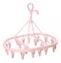 Imagem de Mini Varal Oval Plástico Pendurar Roupa Íntima Meias 24 Prendedores Cor Rosa Ke Home