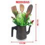 Imagem de Mini Vaso Alumínio Regador Com Arranja Artificial Preto 32cm