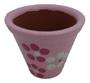 Imagem de Mini Vaso Barro Cerâmica Rosa Pintado A Mão