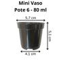 Imagem de Mini Vasos pote 6 preto 50 unidades para mini suculentas cactos lembrancinha fazer mudas de suculentas plantas geral