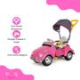 Imagem de Mini veiculo bubblecar passeio pedal rosa com capota e haste