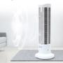 Imagem de Mini Ventilador Abajur Vertical Torre usb mesa computador luminaria Branco