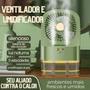Imagem de Mini Ventilador e Umidificador de Ambiente de Mesa Portátil 1,6L 2 em 1 com Luz Noturna