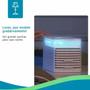 Imagem de Mini ventilador portátil de ar condicionado 4 em 1 pessoal com 7 cores de luz LED, resfriamento de 3 velocidades para casa, sala, escritório
