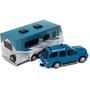 Imagem de Miniatura - 1:64 - 2005 Cadillac Escalade with Camper Trailer Blue - Truck and Trailer - Johnny Lightning JLBT014