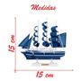 Imagem de Miniatura Barco Navio de Madeira Veleiro Decorativo  15cm