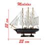 Imagem de Miniatura Barco Navio de Madeira Veleiro Decorativo  22cm