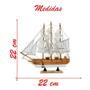 Imagem de Miniatura Barco Navio de Madeira Veleiro Decorativo  22cm