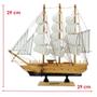 Imagem de Miniatura Barco Navio de Madeira Veleiro Decorativo  29cm