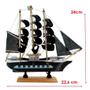 Imagem de Miniatura Barco Navio Pirata de Madeira Veleiro Decorativo  24cm