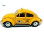 Imagem de Miniatura Carrinho Fusca Metal Fricção 12 cm Amarelo Taxi.