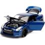 Imagem de Miniatura Carro Nissan Gt R R35 Com Figura Brian 1/18 Azul Jada 31142