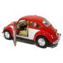 Imagem de Miniatura Carro Volkswagen Fusca 1967 1/32 Vermelho Kinsmart KT5373D