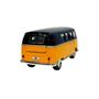 Imagem de Miniatura Colecionável Perua Kombi Clássica Volkswagen 1962 Amarelo e Preto 1/32 Kinsmart