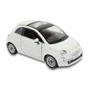 Imagem de Miniatura Fiat 500 New 2007 Kinsmart 1:28 Metal e Fricção Branco.