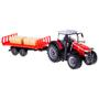 Imagem de Miniatura Trator Massey Ferguson 8740S With Bale Trailer Vermelho Bburago 31675