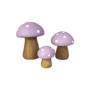 Imagem de Miniatura Trio Cogumelo Lilas Enfeite Decoracao Ceramica