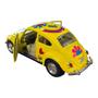 Imagem de Miniatura Volkswagen Fusca Paz e Amor Amarelo Metal 1:32