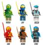 Imagem de Minifiguras LEGO NINJAGO Core - Pacote Combinado com Lloyd, Jay, Kai, Cole e Zane