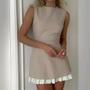 Imagem de Minivestido Feminino Sem Mangas - Patchwork Plissado Elegante para Escritório e Dia a Dia