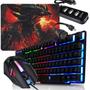 Imagem de Mobilador Completo Kit Gamer Teclado Hawke Evolut iluminado + Mouse Gamer Led + Acessórios