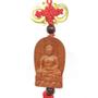Imagem de Móbile Buda Em Madeira E Tecido Vermelho - Iluminado