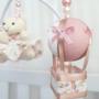 Imagem de Mobile para berço musical giratório ursa floral balão rosé