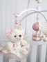 Imagem de Mobile para berço musical giratório ursa floral rosé - Le-leão Artigos Infantis