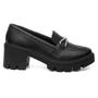 Imagem de Mocassim Casual Feminino Cadarço Brilhante Elegante Calce Fácil Confortável Sola Tratorada