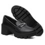 Imagem de Mocassim Casual Feminino Cadarço Brilhante Elegante Calce Fácil Confortável Sola Tratorada