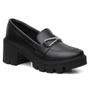 Imagem de Mocassim Casual Feminino Cadarço Brilhante Elegante Calce Fácil Confortável Sola Tratorada
