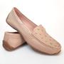 Imagem de Mocassim Feminino Couro Casual Apliques Conforto Macio Leve