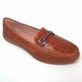 Imagem de Mocassim Feminino Couro Casual Croco Conforto Dia a Dia