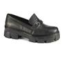 Imagem de Mocassim Feminino Couro Legitimo Oxford Loafer Tratorado Corrente - 3101 M.