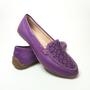 Imagem de Mocassim Feminino Heloah Roxo Em Couro Legitimo Liliah Shoes