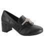 Imagem de Mocassim Feminino Napa Preto Laço Gravata Salto 5cm ER535