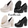 Imagem de Mocassim Feminino Oxford Salto Alto Off White