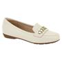 Imagem de Mocassim Feminino Ultra Conforto Branco Off Dourado Modare 7016.1000