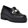 Imagem de Mocassim Loafer Feminino Tratorado Matelassê Preto Via Marte 23-904-01