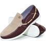 Imagem de Mocassim Masculino Couro Perfurado Linha Dellis Gshoes - 4761 - Bordô/areia