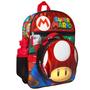 Imagem de Mochila Bioworld Super Mario com lancheira de 40 cm, conjunto de 5 peças