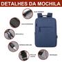 Imagem de Mochila Bolsa Antifurto Casual Resistente Notebook Escolar Faculdade Cabo USB