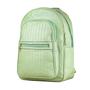 Imagem de Mochila Bolsa Couro Impermeável Feminina Verde + Bolsinha Transversal Preta