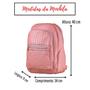 Imagem de Mochila Bolsa Couro Media Feminina Impermeável + Bolsa Transversal Rosa