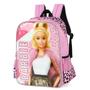 Imagem de Mochila Bolsa De Costas Feminina Menina Barbie Estilosa Rosa