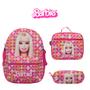 Imagem de Mochila Bolsa Escolar Menina Barbie Costa Lancheira Térmica