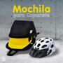 Imagem de Mochila Capacete Ciclismo Bike Trilha Proteção C/Bolso Interno Alça Mão Concha Regulável