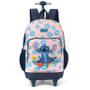 Imagem de Mochila Carrinho Lilo Stitch Rodinha Rosa Original