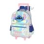 Imagem de Mochila Com Carrinho Prata Stitch Disney Holográfica Luxcel